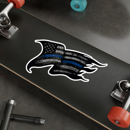 Worn Thin Blue Line Flag Vinyl Decal