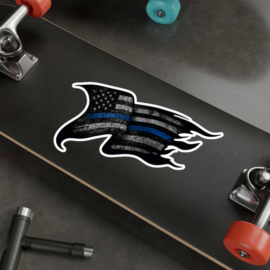 Worn Thin Blue Line Flag Vinyl Decal