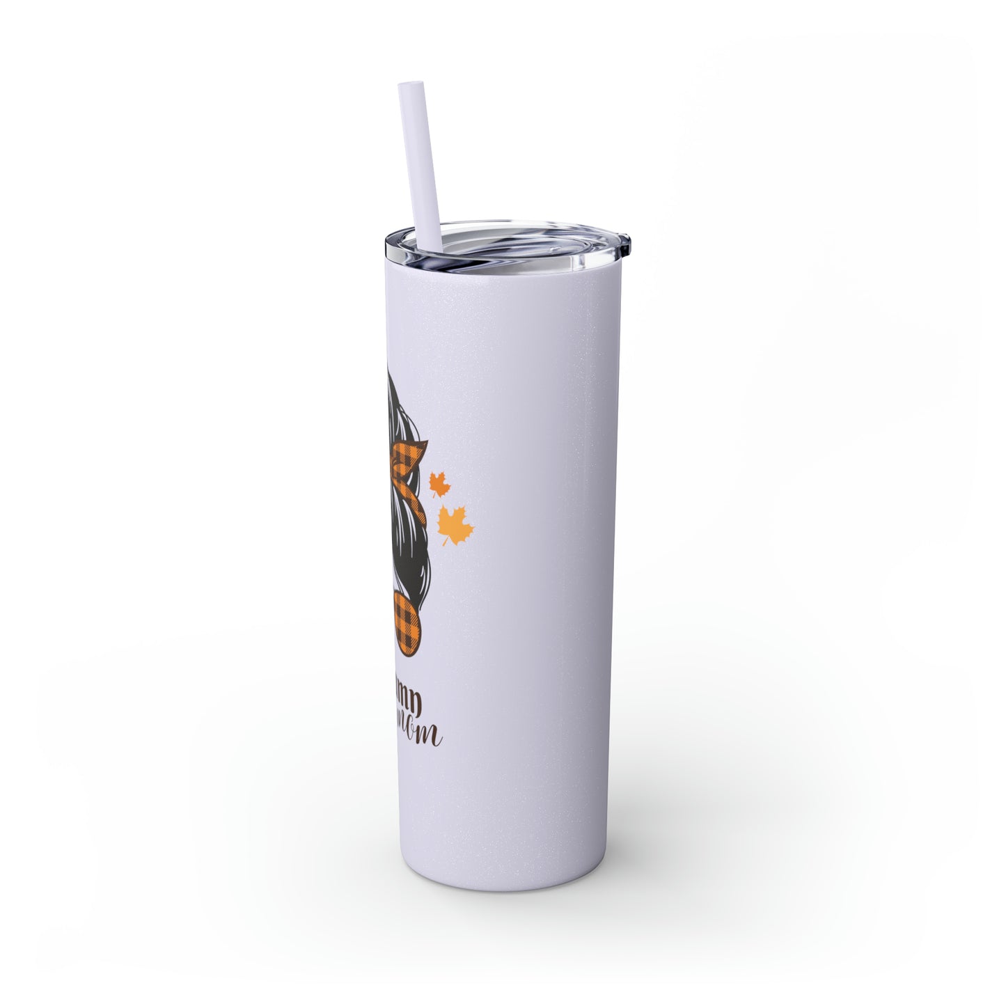 Autumn Mom Skinny Tumbler with Straw, 20oz