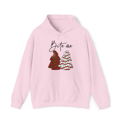 Bite Me Christmas Tree Cake 2.0 Unisex Heavy Blend™ Hooded Sweatshirt