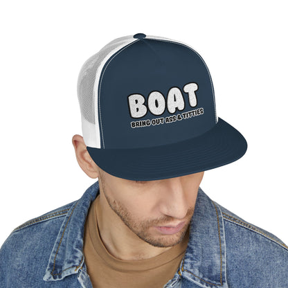 BOAT 5 Panel Trucker Cap (Embroidery)