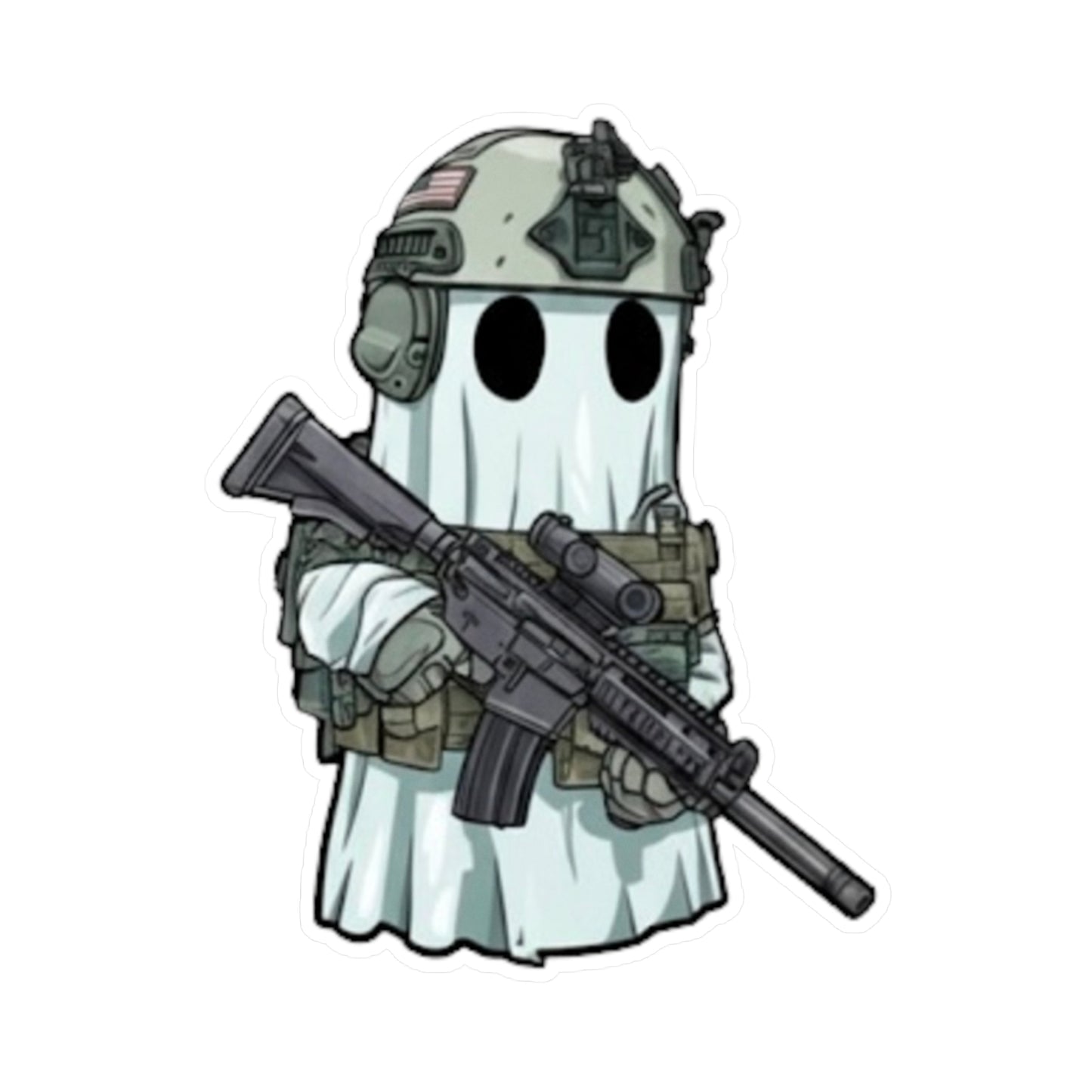 Cartoon Ghost - Tactical Gear Vinyl Decals
