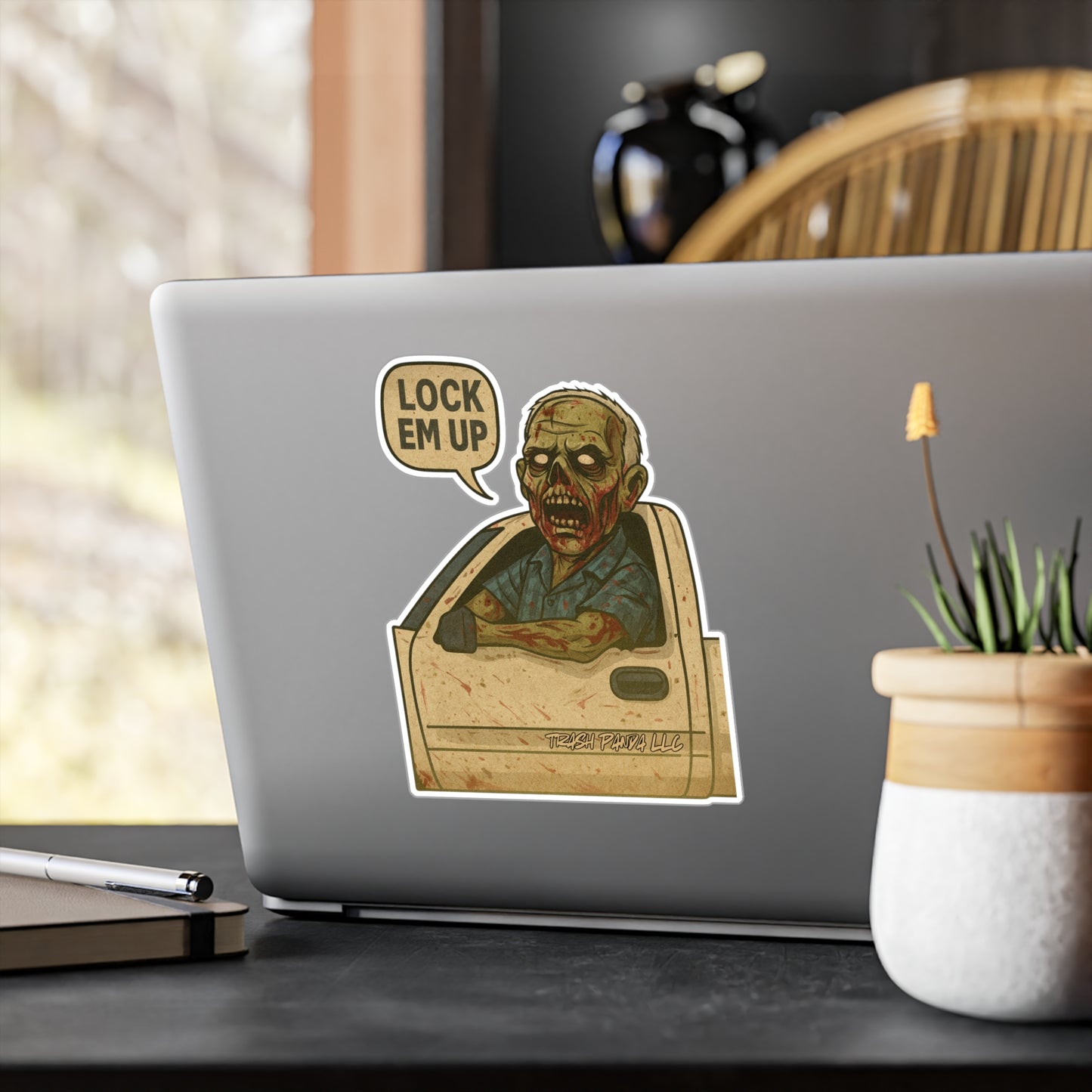 Lock Em Up Zombie Vinyl Decals