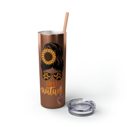 Hello Autumn Skinny Tumbler with Straw, 20oz