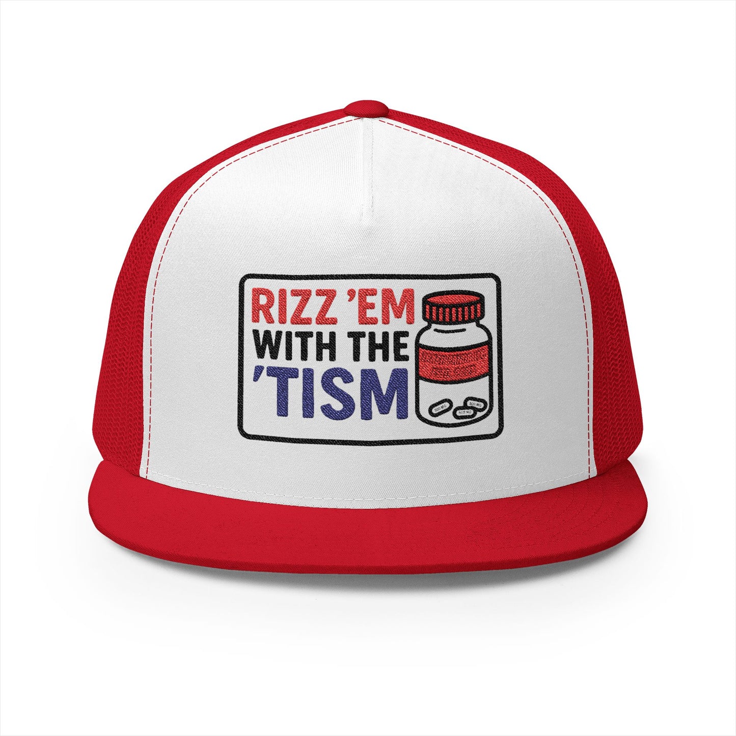 Rizz Em With The Tism (Tynl) 5 Panel Trucker Cap (Embroidery)