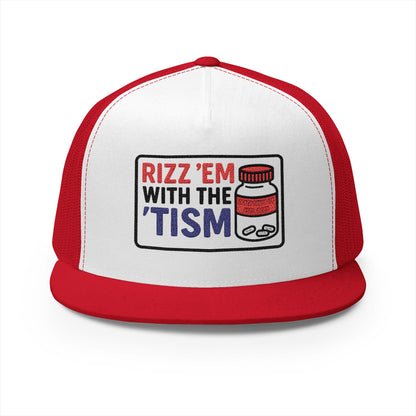 Rizz Em With The Tism (Tynl) 5 Panel Trucker Cap (Embroidery)