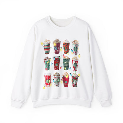 Starbucks Christmas Lights Sweatshirt Unisex Heavy Blend™ Crewneck Sweatshirt