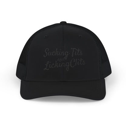 Sucking Ts and Licking Cs (Black Thread) Richardson 112 Snapback Trucker Cap