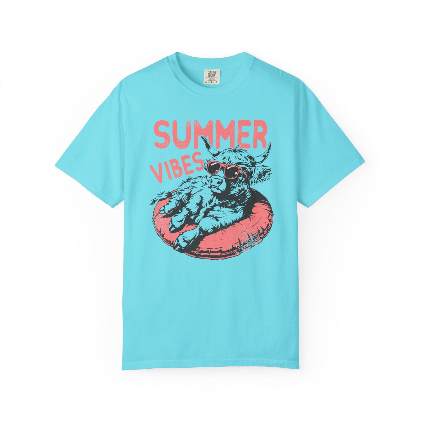 Summer Vibes Highland Cow Comfort Colors T-shirt