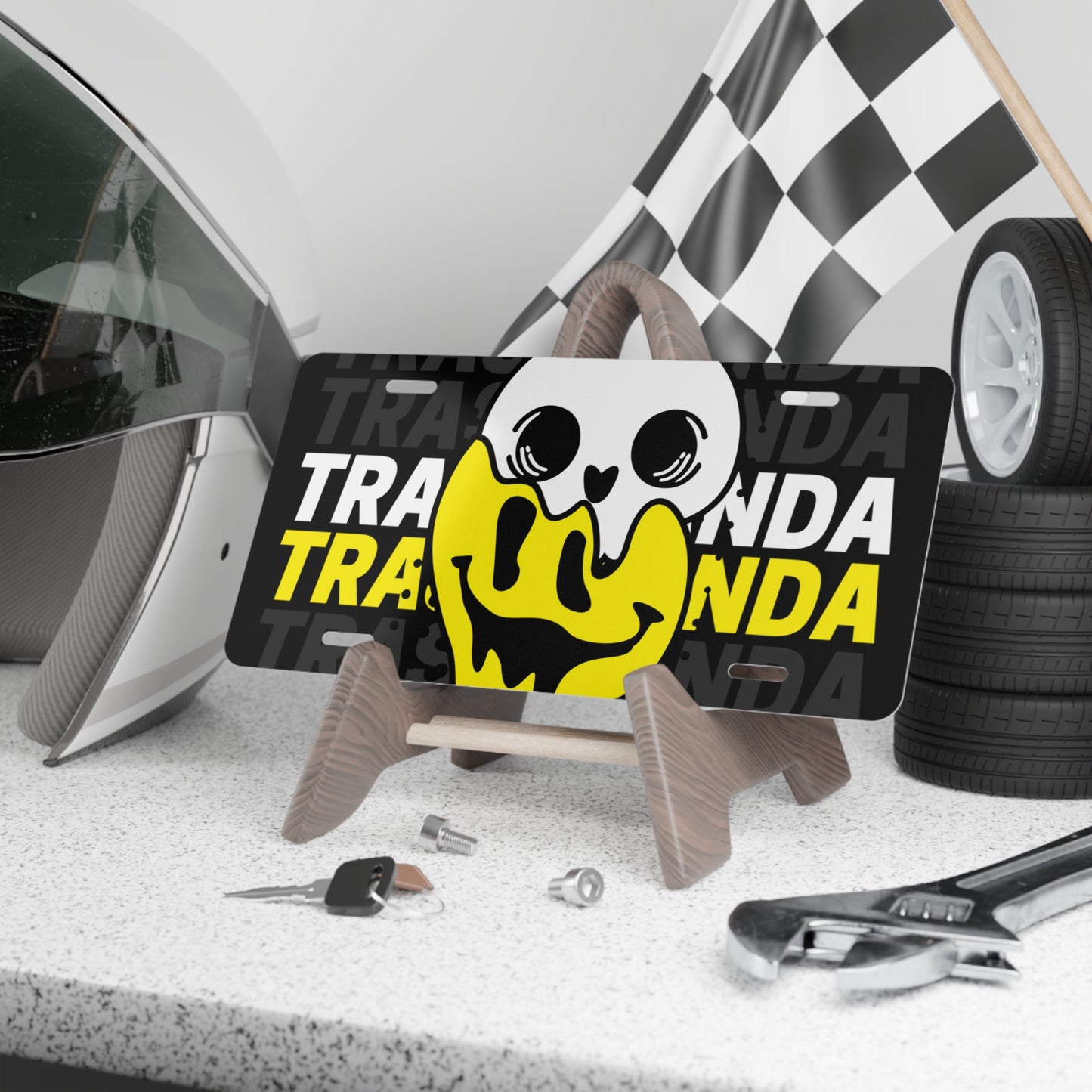 Trash Panda Smiley Vanity Plate