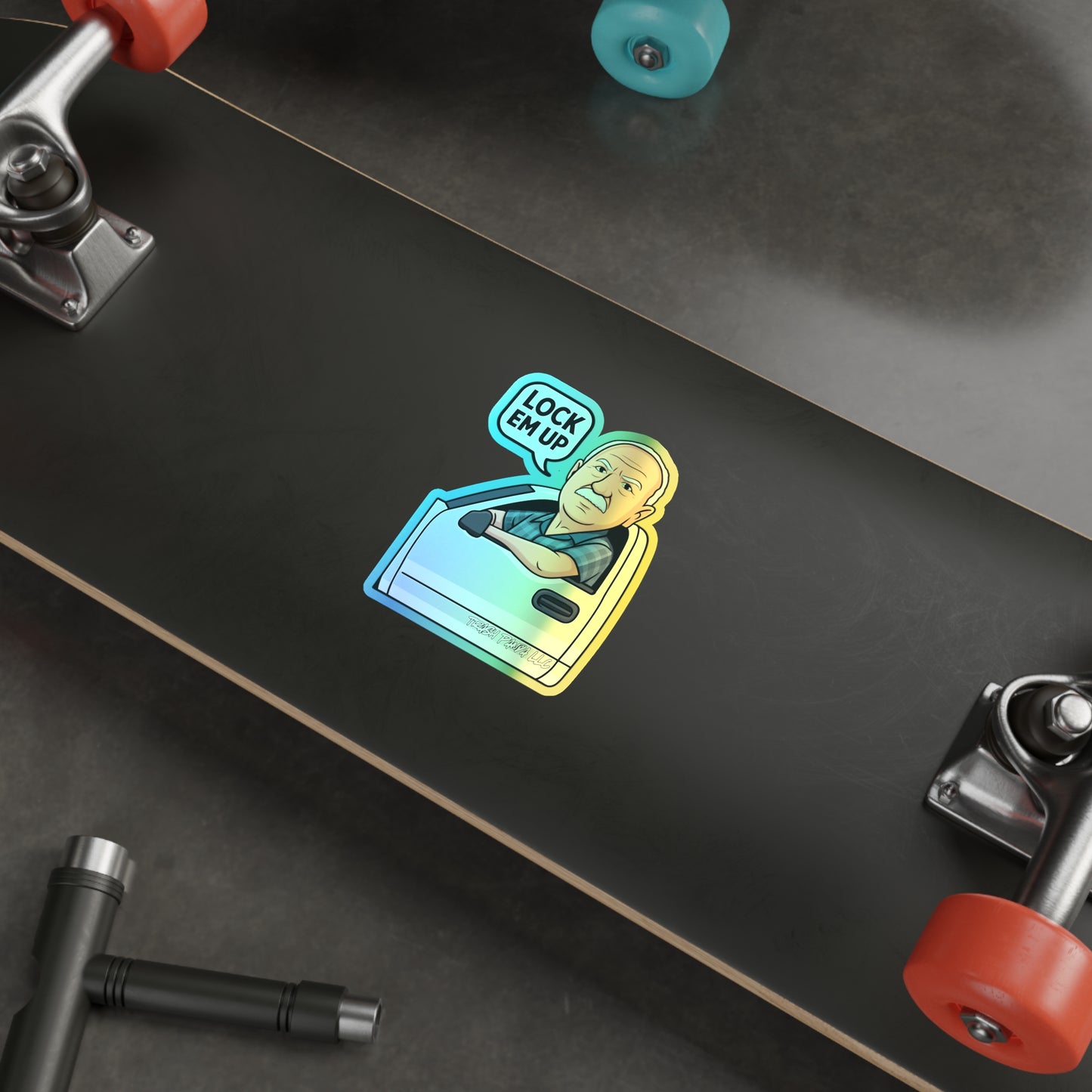 Lock Em Up Holographic Die-cut Stickers