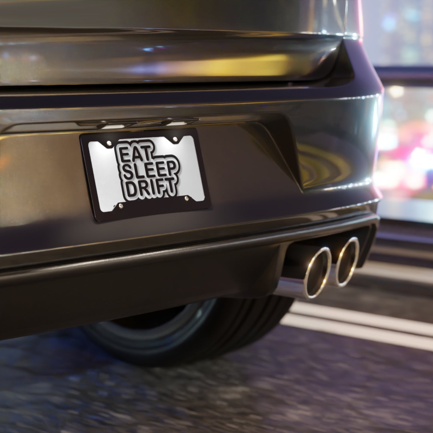 Eat Sleep Drift White Vanity Plate