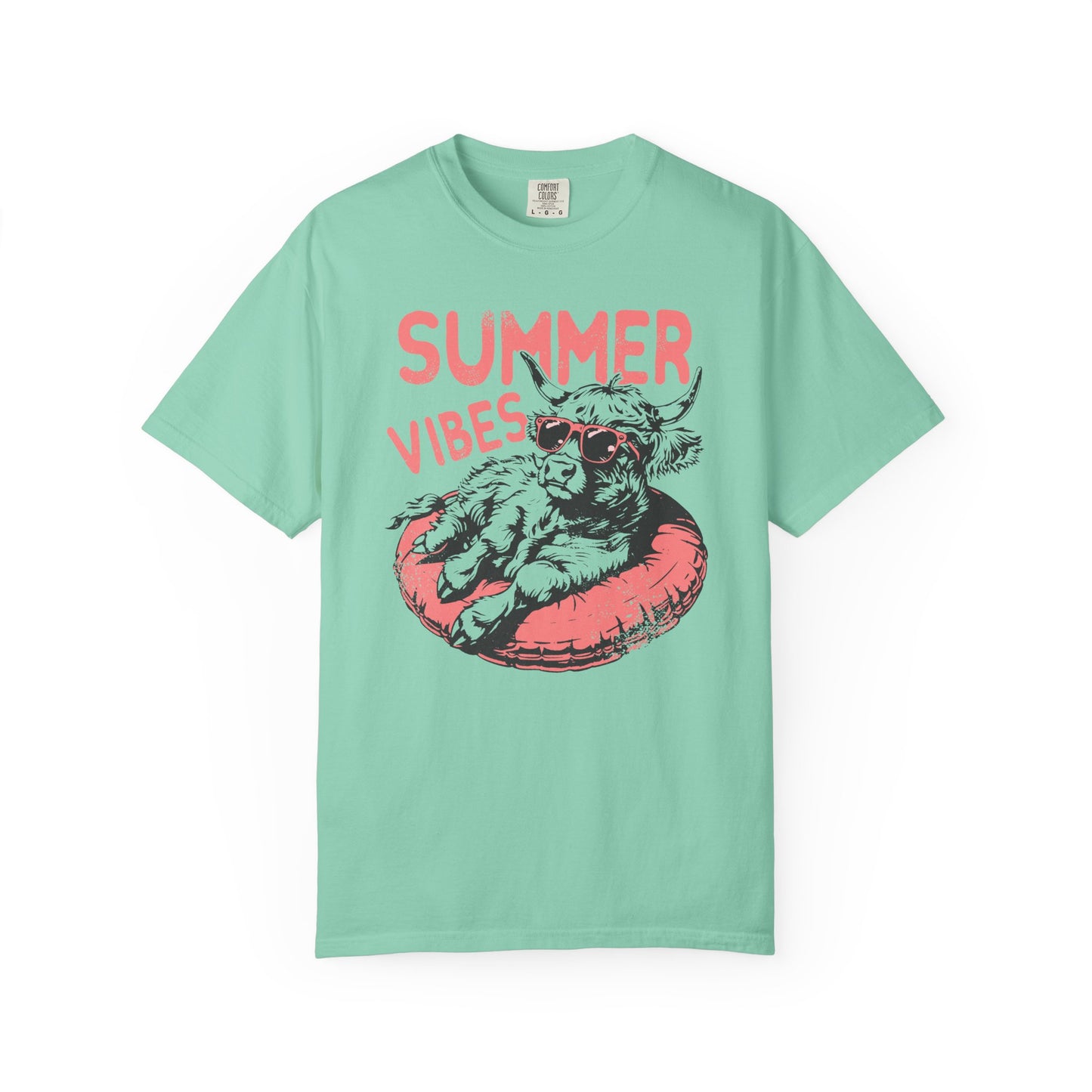 Summer Vibes Highland Cow Comfort Colors T-shirt
