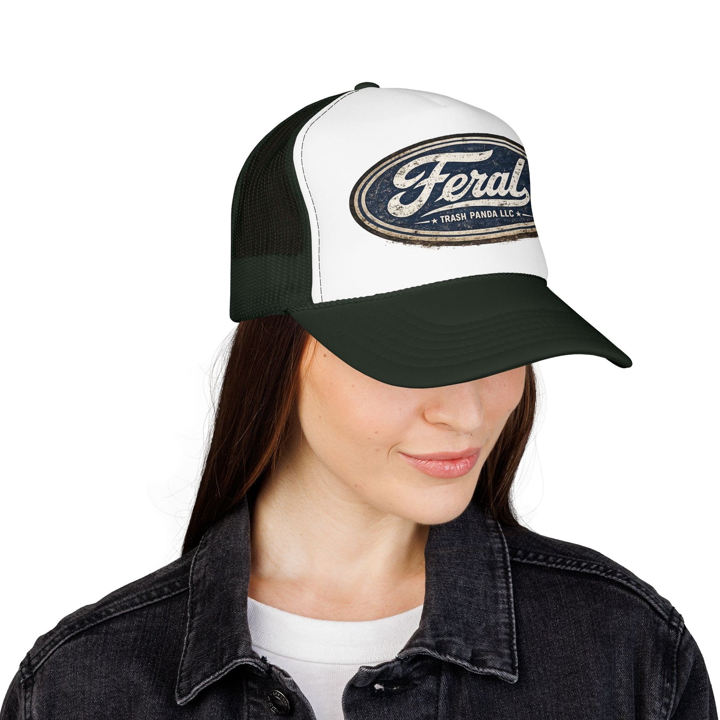 Feral Blue Oval Foam Trucker Hat (Printed)