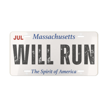 Will Run MA Vanity Plate