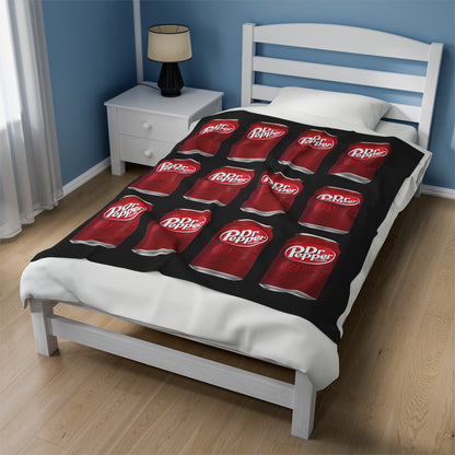 Dr Pepper Velveteen Plush Blanket