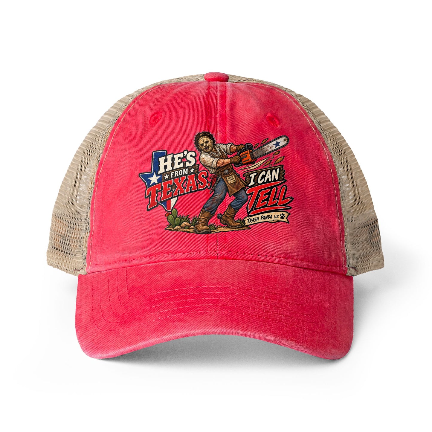 He's From Texas Women's Washed Mesh-Back Ponytail Cap