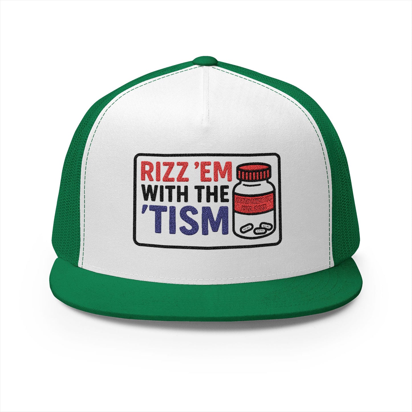Rizz Em With The Tism (Tynl) 5 Panel Trucker Cap (Embroidery)