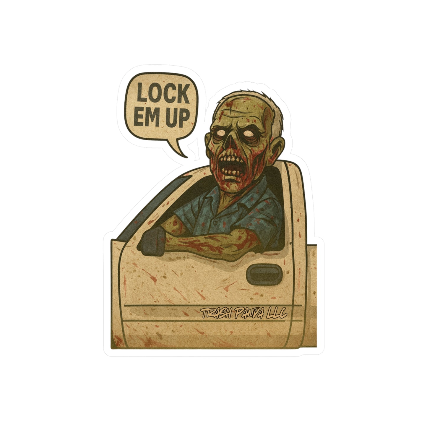 Lock Em Up Zombie Vinyl Decals