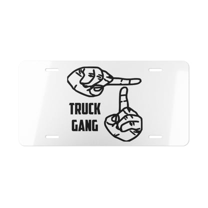 Truck Gang White Vanity Plate