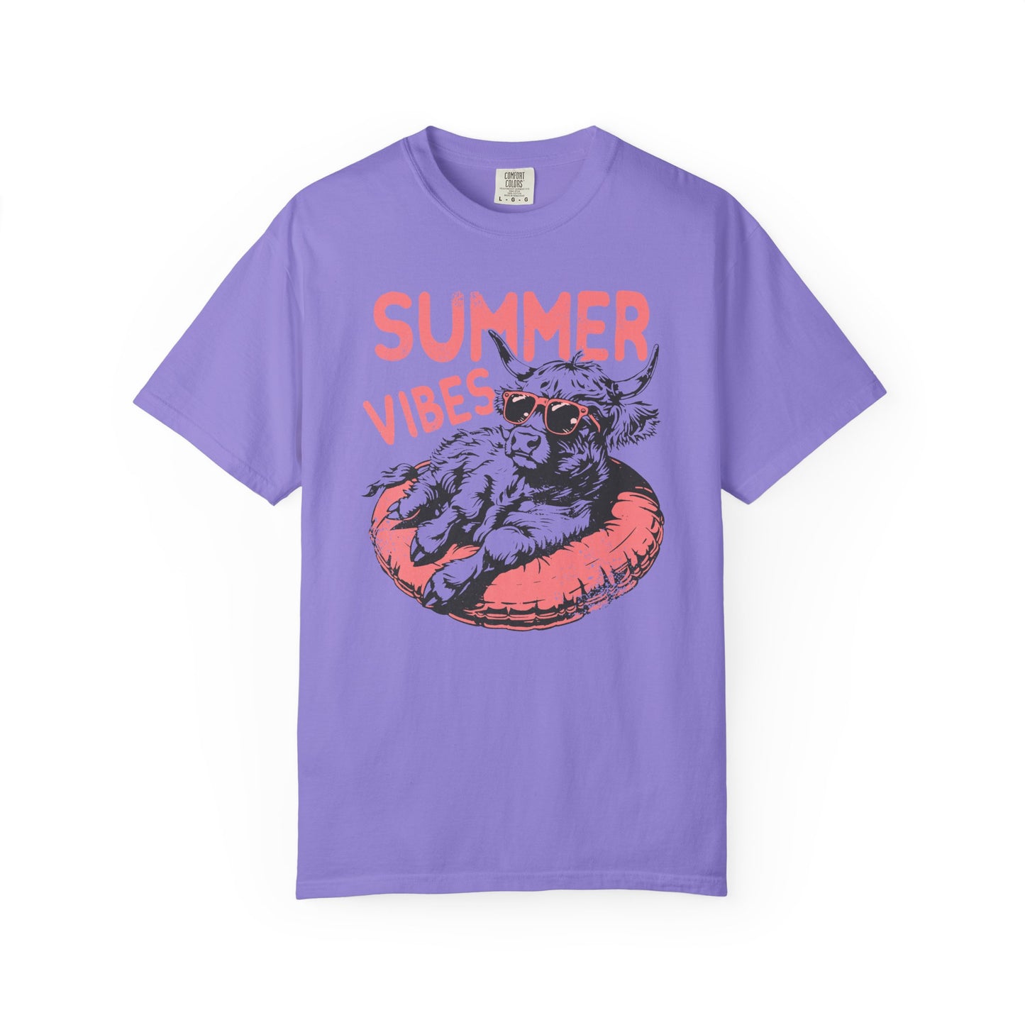 Summer Vibes Highland Cow Comfort Colors T-shirt