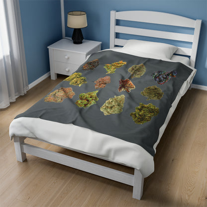 Weed Nugs Velveteen Plush Blanket