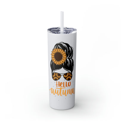 Hello Autumn Skinny Tumbler with Straw, 20oz