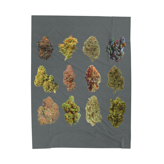 Weed Nugs Velveteen Plush Blanket