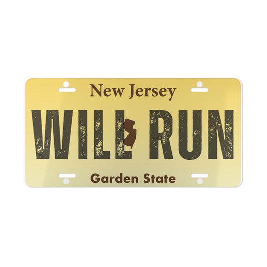 Will Run NJ Vanity Plate