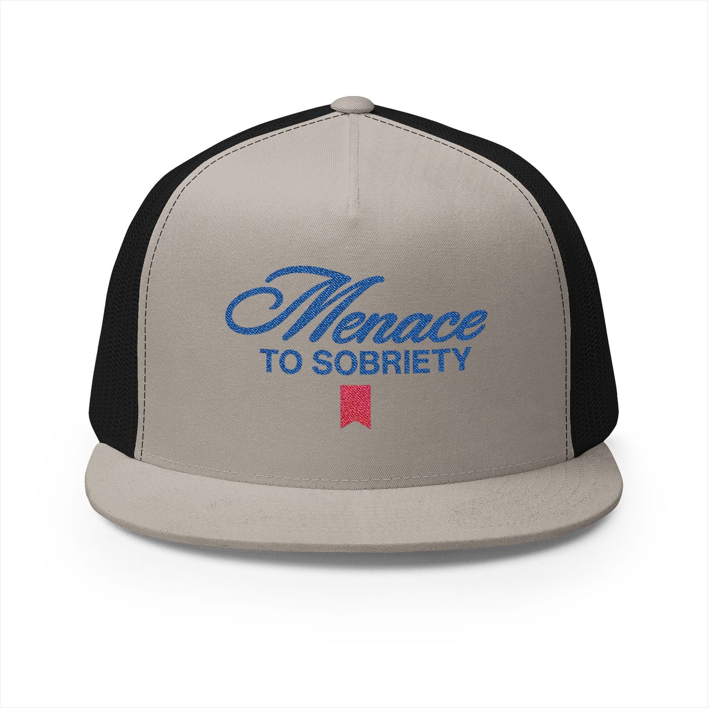 Menace To Sobriety 5 Panel Trucker Cap (Embroidery)