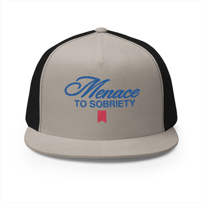 Menace To Sobriety 5 Panel Trucker Cap (Embroidery)