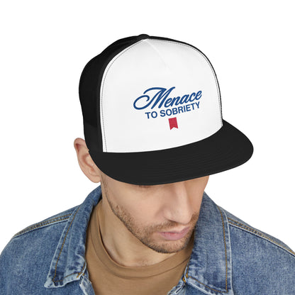 Menace To Sobriety 5 Panel Trucker Cap (Embroidery)