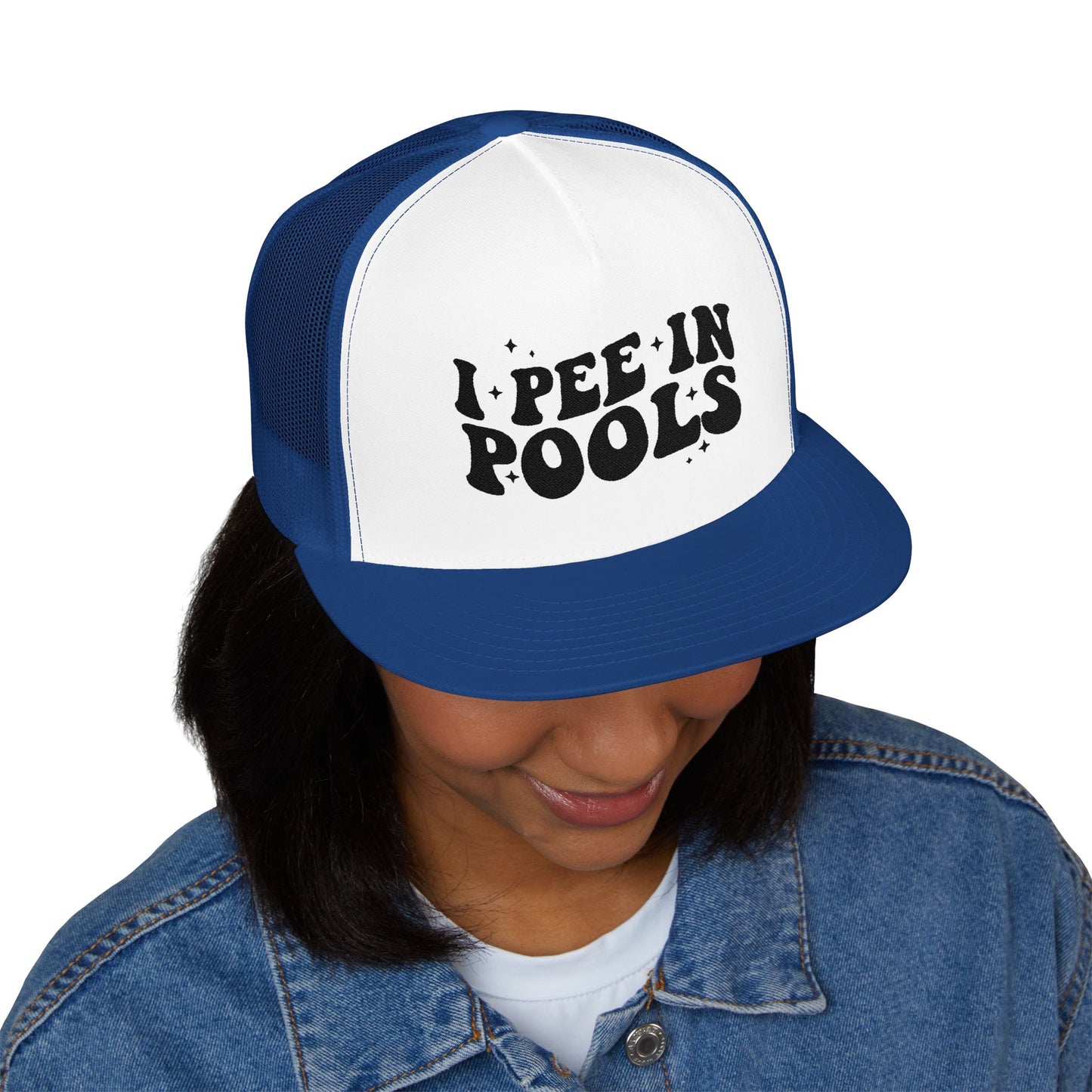 Pee In Pools 5 Panel Trucker Cap (Embroidery)