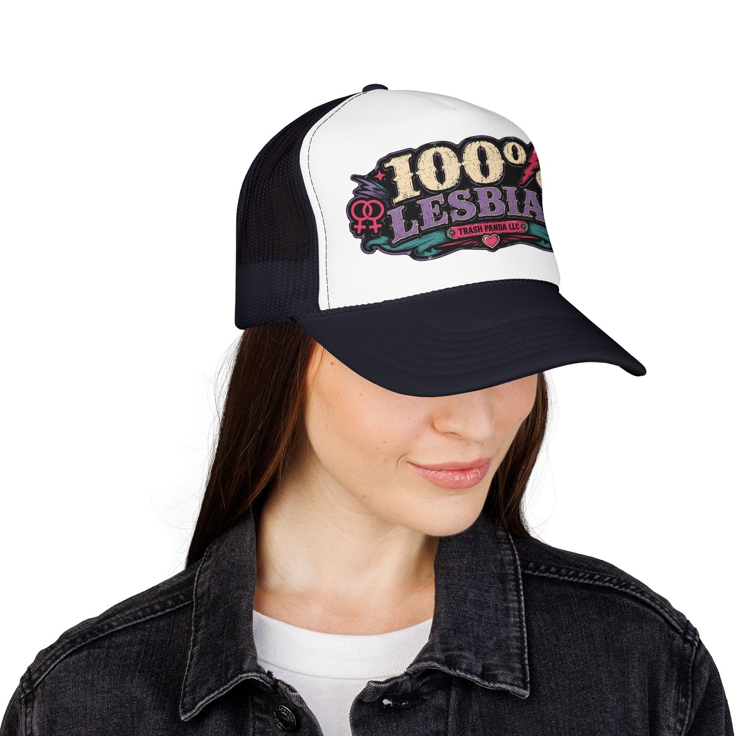 100% Lesbian Foam Trucker Hat (Printed)