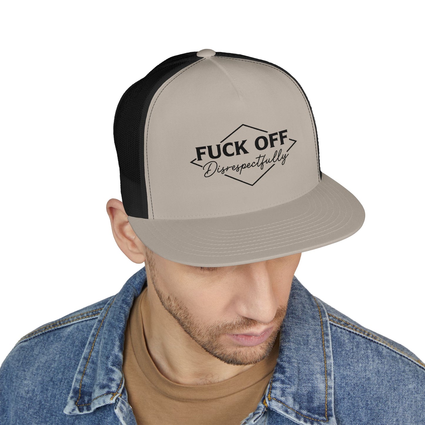 F*CK OFF 5 Panel Trucker Cap (Embroidery)