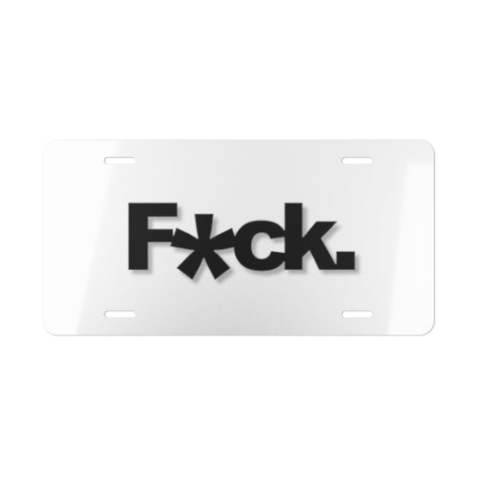 F*ck White Vanity Plate