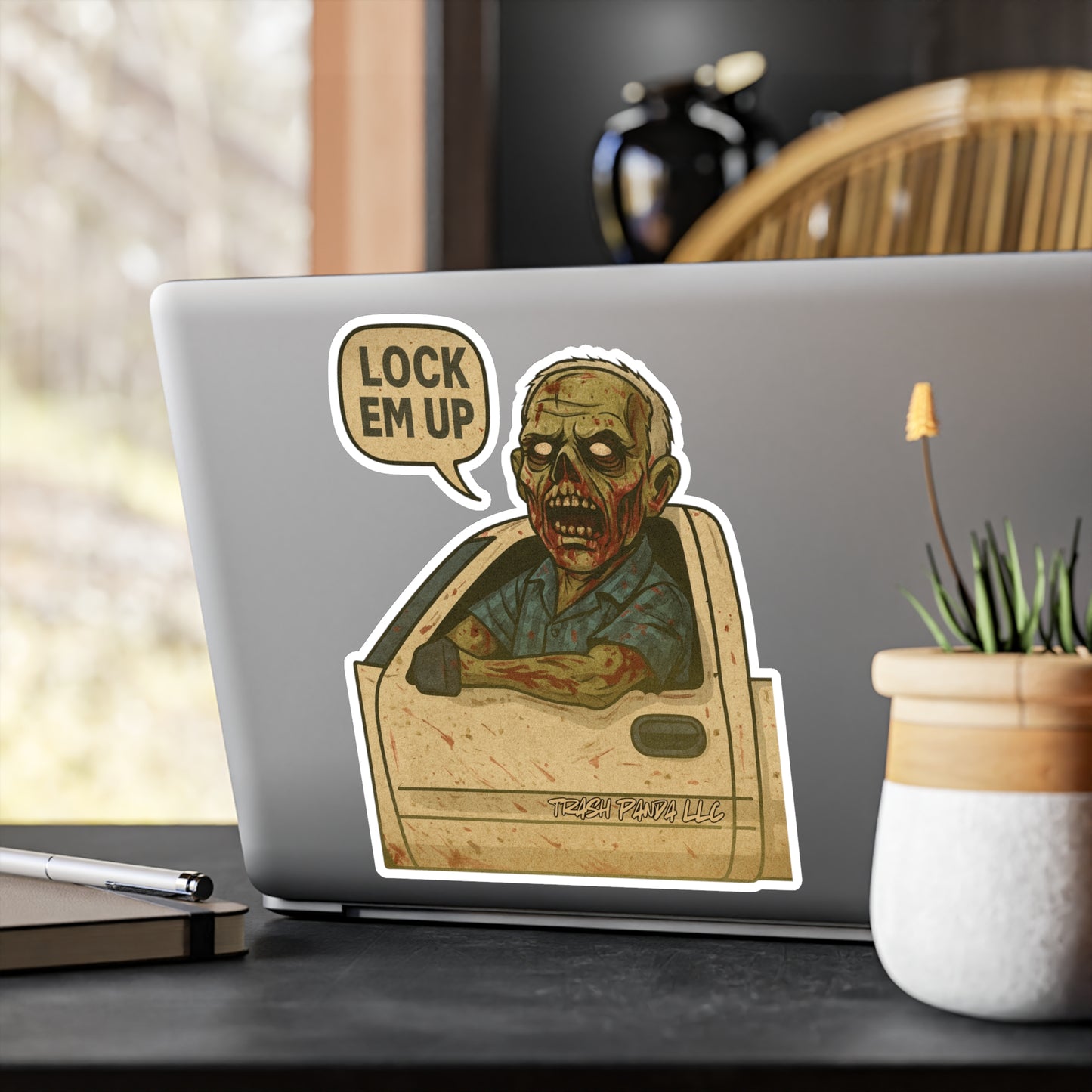 Lock Em Up Zombie Vinyl Decals