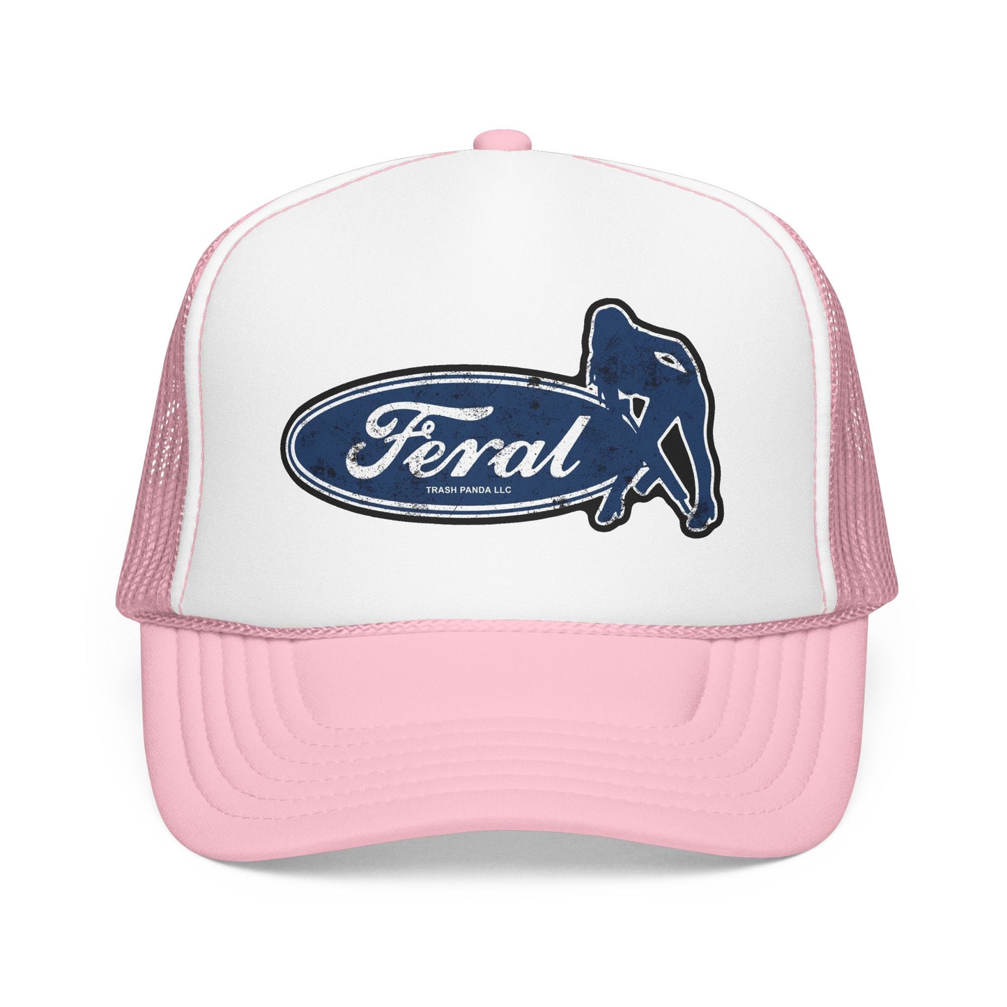 Feral Blue Oval Foam Trucker Hat (Printed)