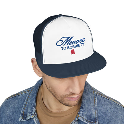 Menace To Sobriety 5 Panel Trucker Cap (Embroidery)
