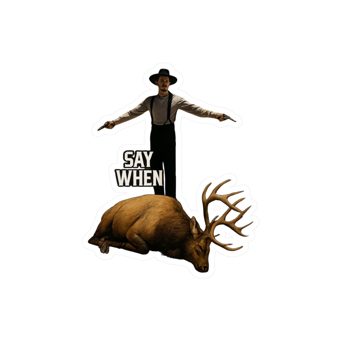 Say When Doc Holiday Elk Vinyl Decal