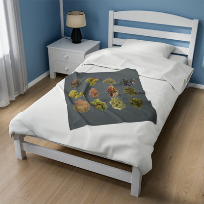 Weed Nugs Velveteen Plush Blanket