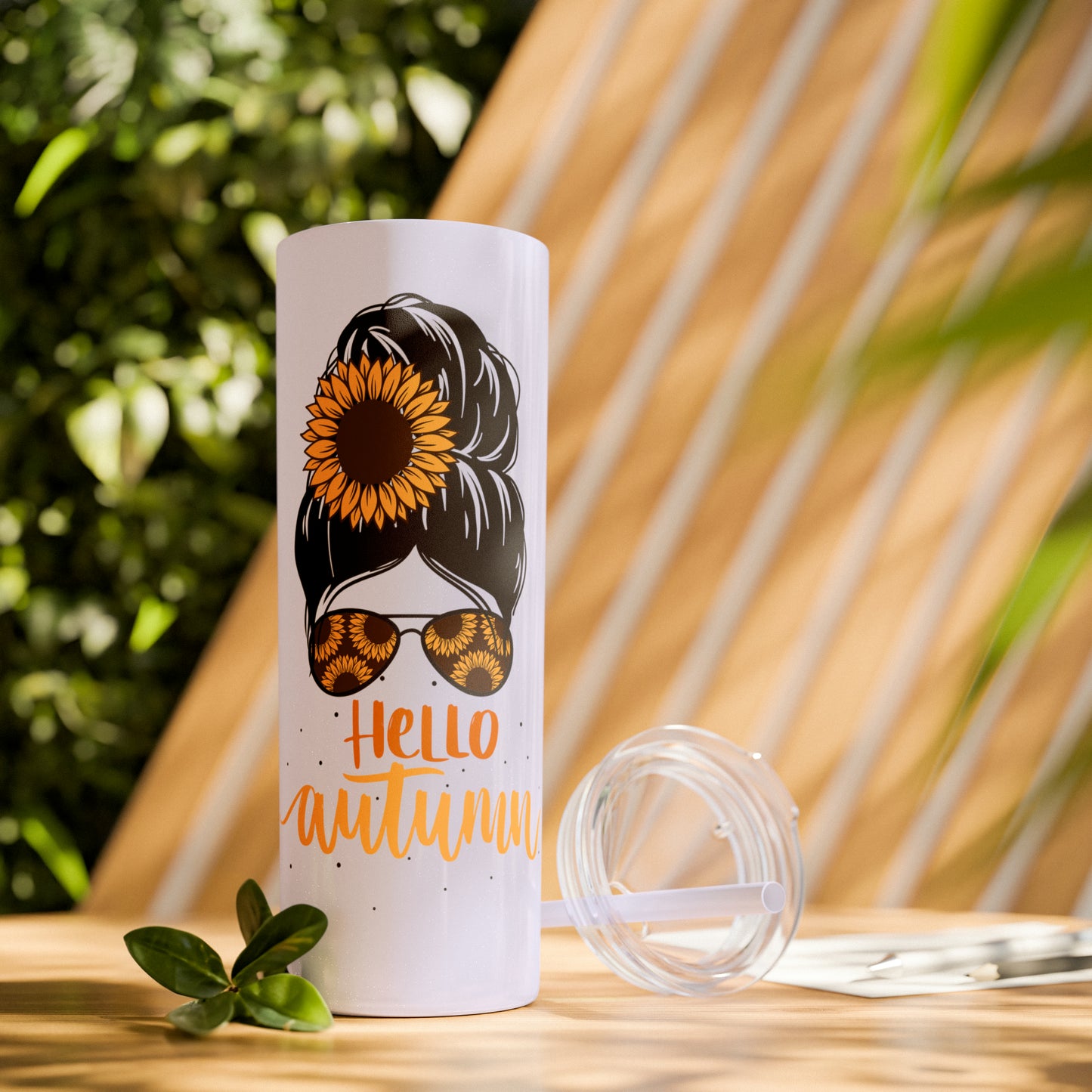 Hello Autumn Skinny Tumbler with Straw, 20oz