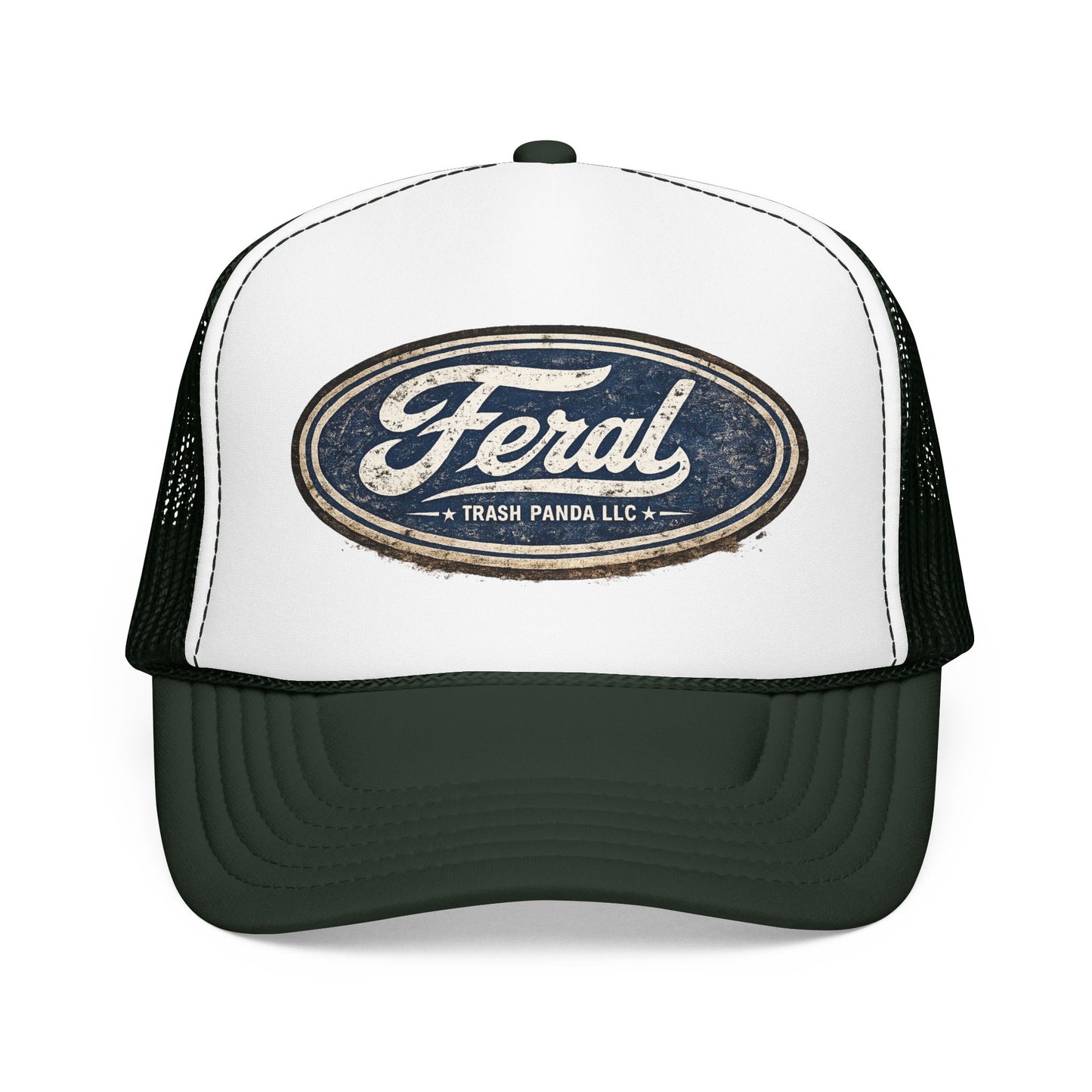 Feral Blue Oval Foam Trucker Hat (Printed)