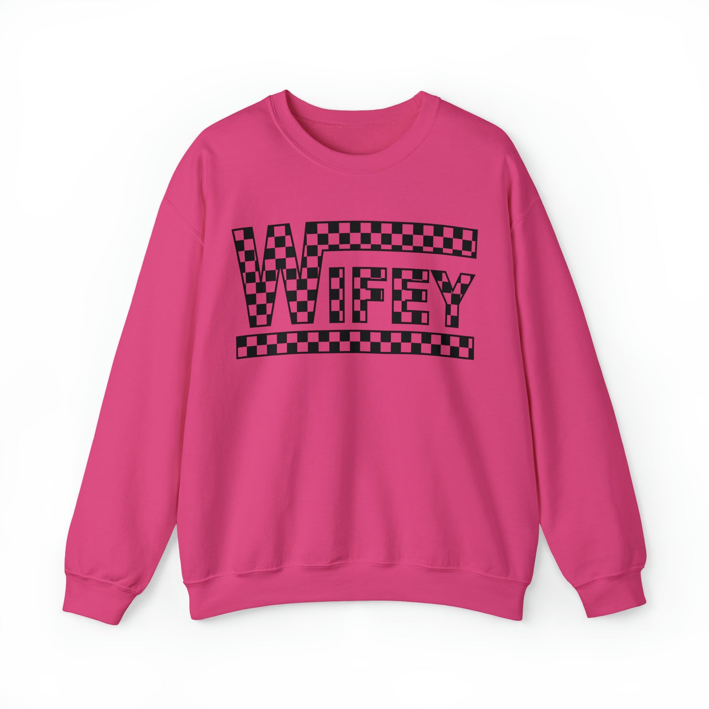 Checkered Wifey Unisex Heavy Blend™ Crewneck Sweatshirt