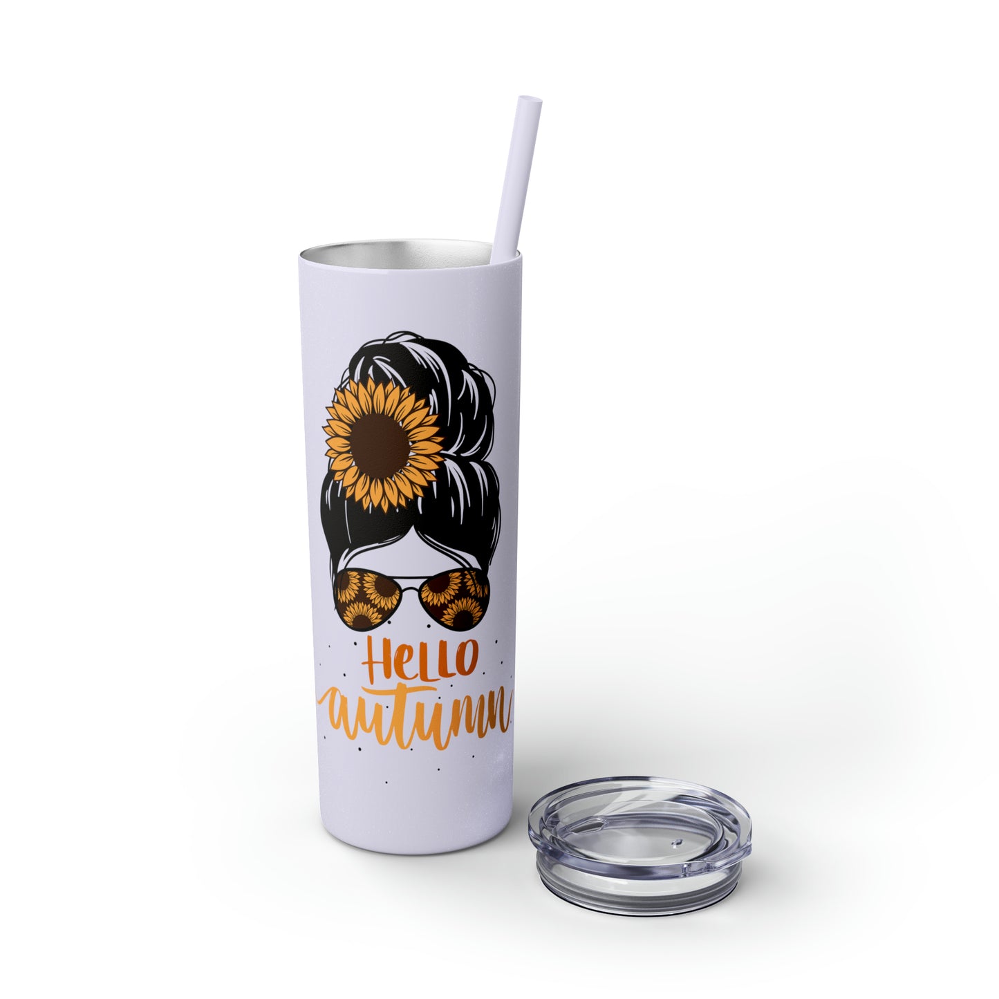 Hello Autumn Skinny Tumbler with Straw, 20oz