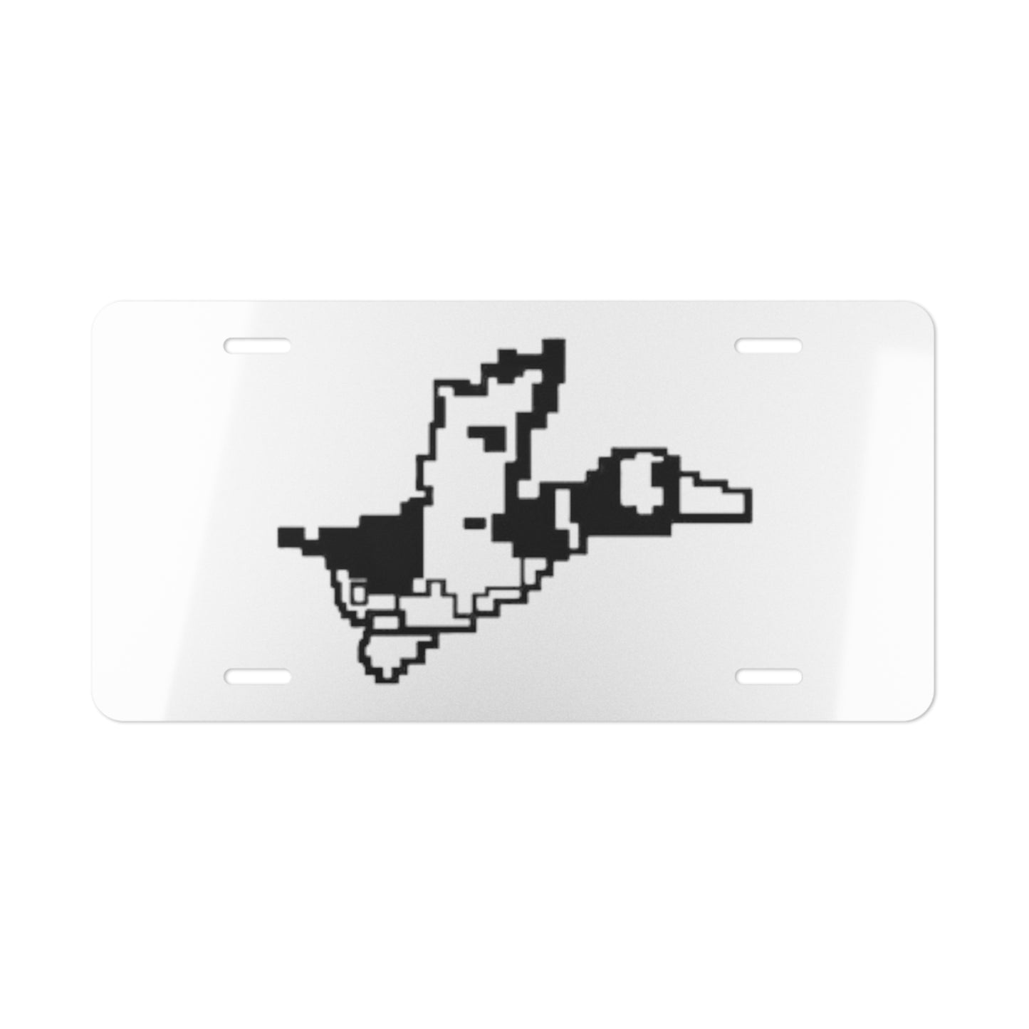 8-bit Duck Hunter White Vanity Plate