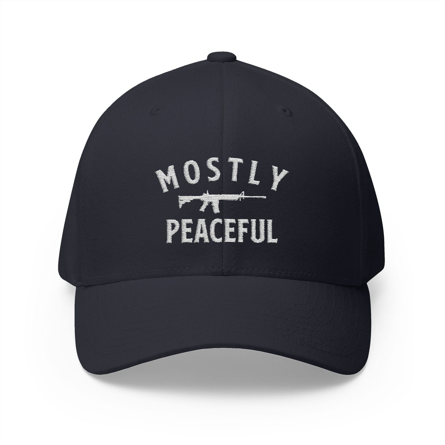 Mostly Peaceful Embroidered FlexFit Hat