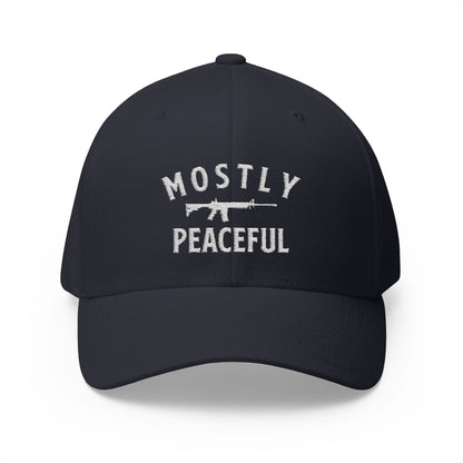 Mostly Peaceful Embroidered FlexFit Hat