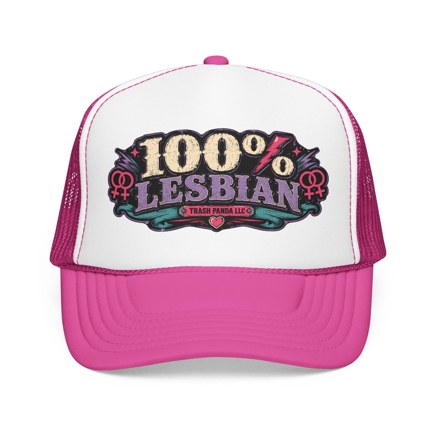 100% Lesbian Foam Trucker Hat (Printed)