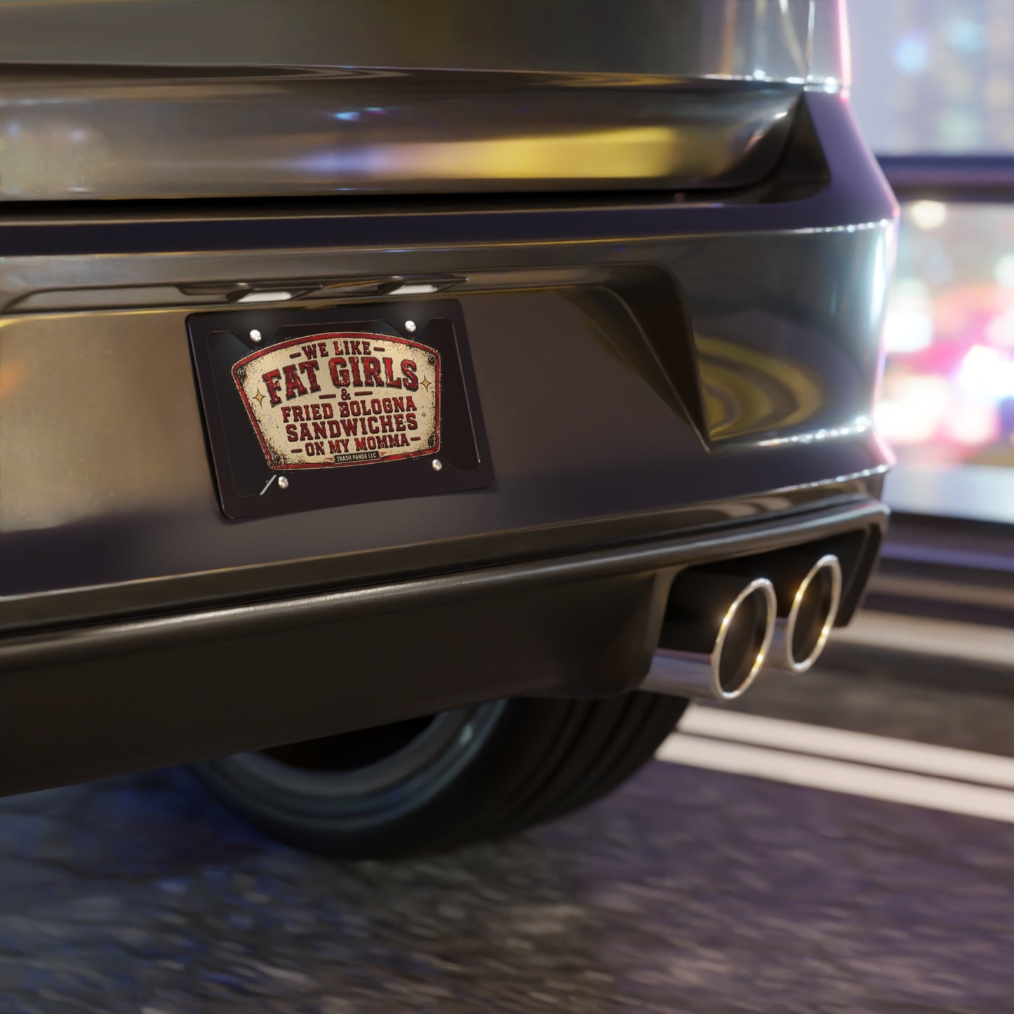 On My Momma Black Vanity Plate